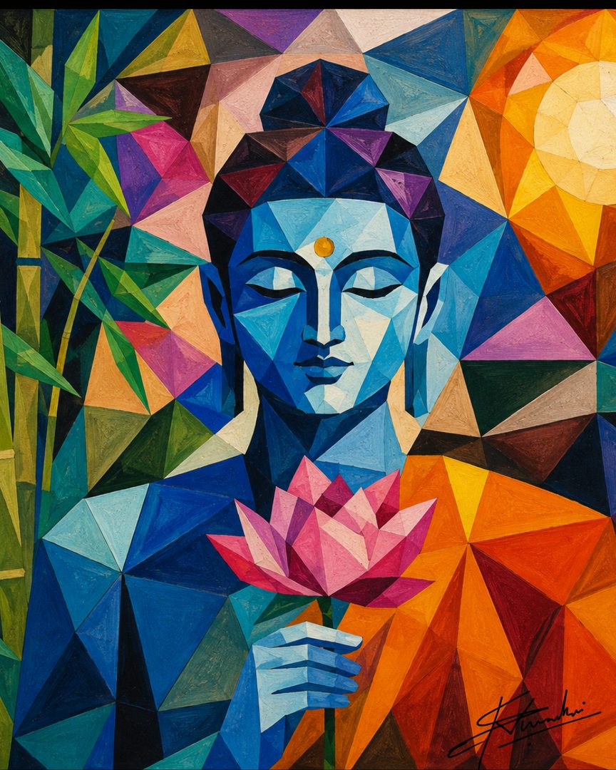 Divine Abstract Geometric Painting — Art of Fantasy K